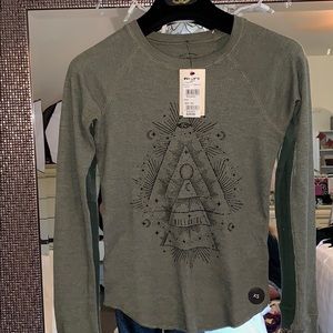 Brand New Billabong Olive Long Sleeve Top